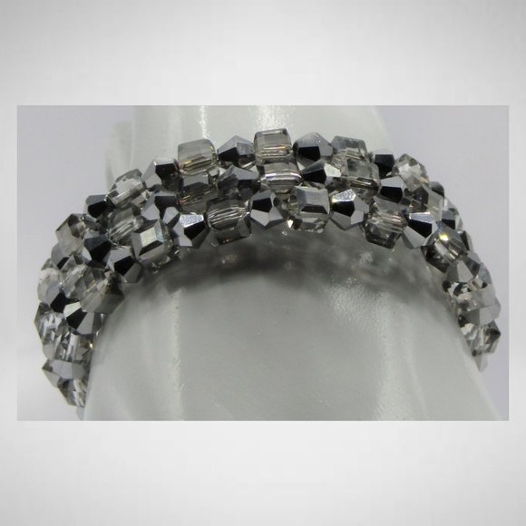 LONG SILVER TASSEL Beaded Jewelry Set - Picture 4 of 5